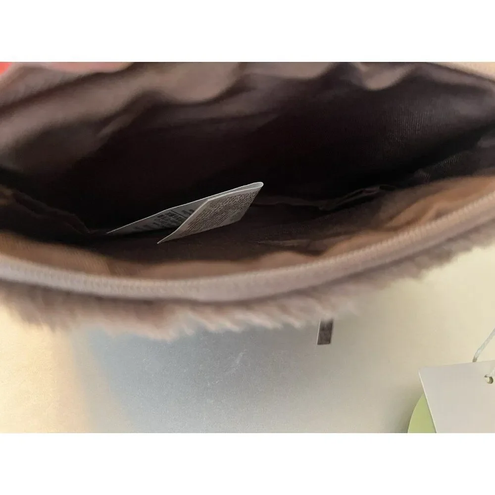 Disney Zootopia Miniso Flash Sloth Brown Faux Fur Coin Purse Cosmetic Bag NWT